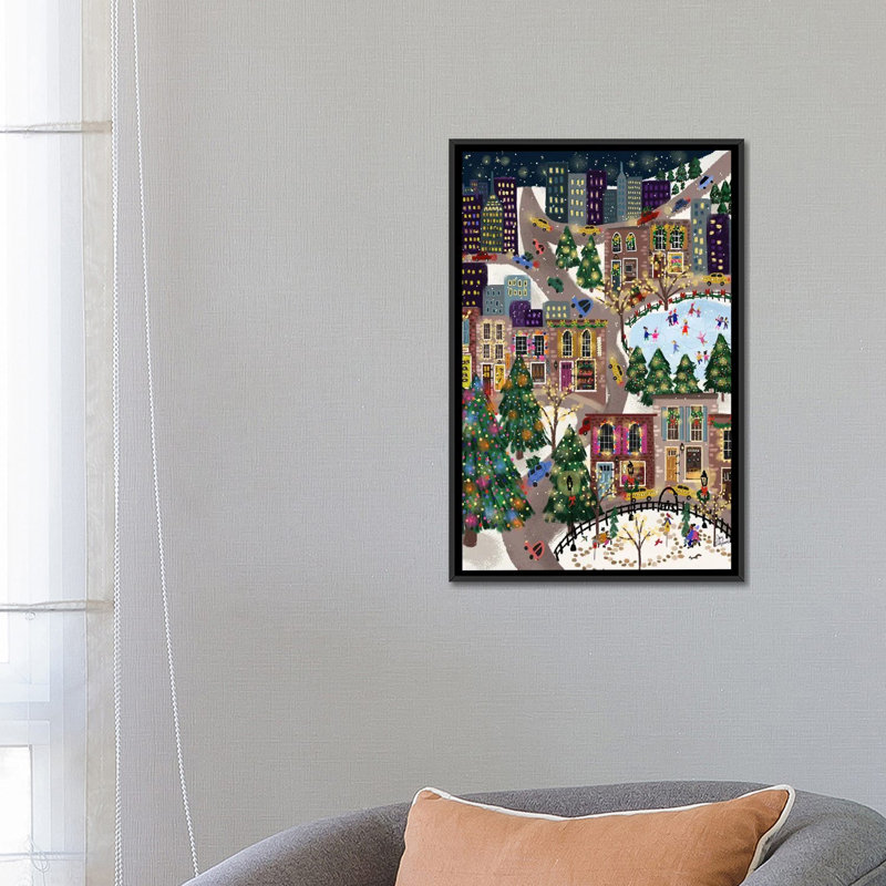 Sparkling City - reproduction d'art murale - toile encadrée, Noir, Framed Print without Mat, H 26 po x l 18 po