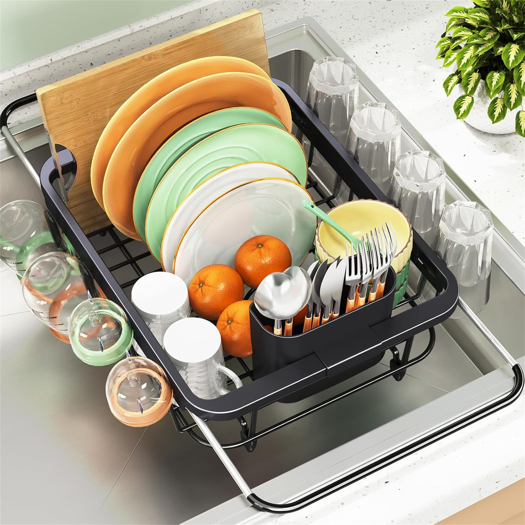 EDGAR'S FURNITURE MANUFACTURING INC Expandable Dish Drying Rack Over ...