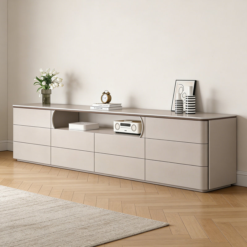 Meuble télé Modern, Gris, H 25,6 po x L 78,74 po x l 15,75 po