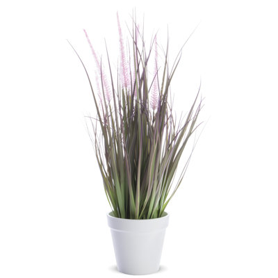 Faux Grass Plant in Plastic Pot
