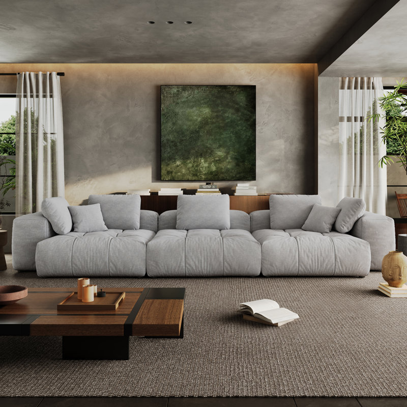 Canapé rembourré, canapé modulaire surdimensionné à 3 places avec canapé modulaire et canapé modulaire à assise profonde pour salon et chambre à coucher