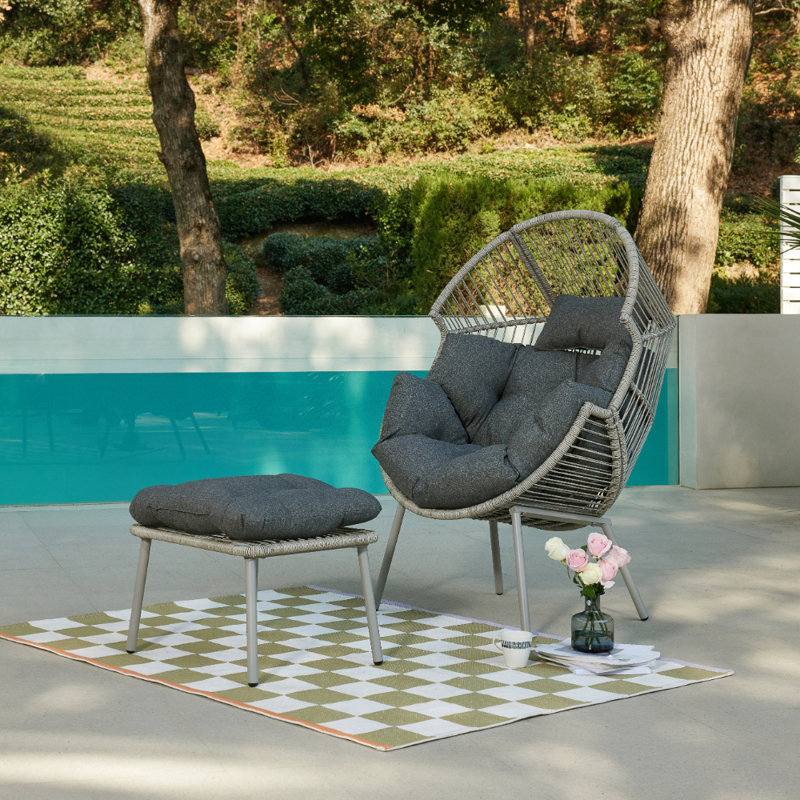 Tyle Outdoor Garden Chair, Dark Grey, Grey