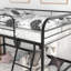 Lit plateforme mezzanine simple pour la chambre à coucher, structure en métal robuste robuste, noir profond