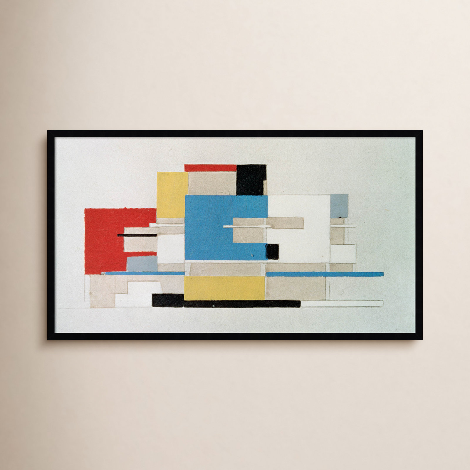 Colour Study For Architecture by Theo Van Doesburg, Black, 23" H x 41" W