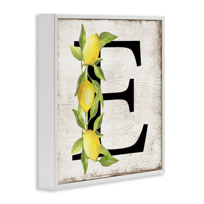 E with Lemon Letter Giclee Art by Creatif Belle