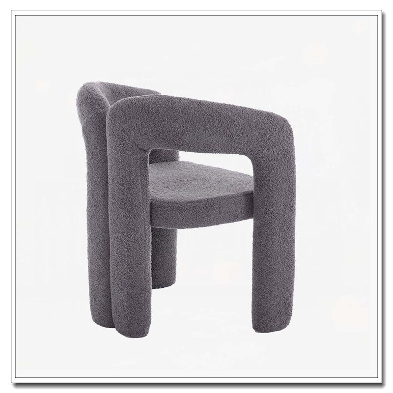 Fauteuil de cuisine en velours rembourré, Gris