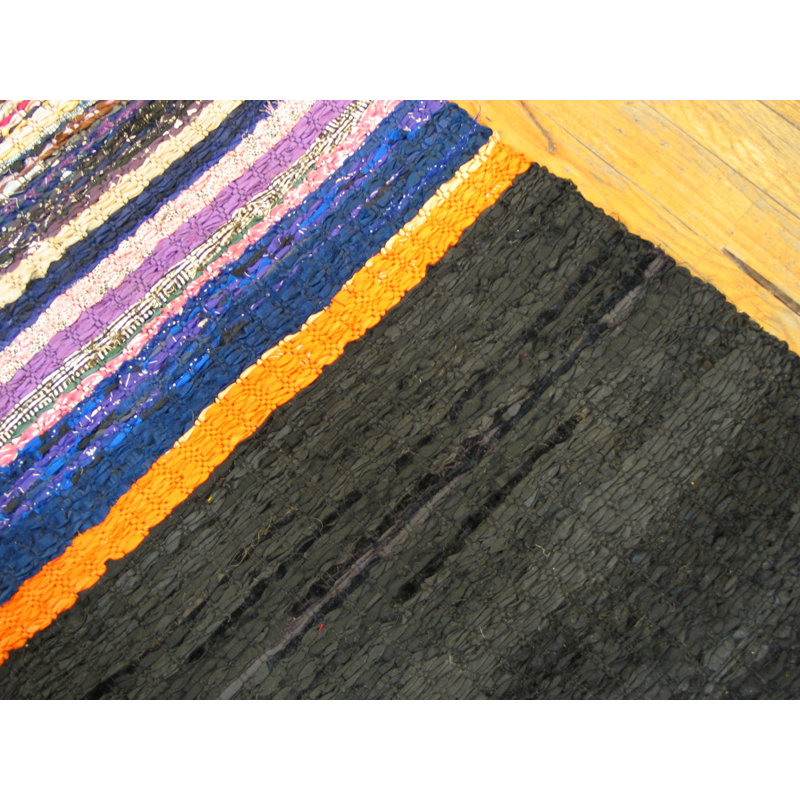 Tapis de couloir antique en laine multicolore