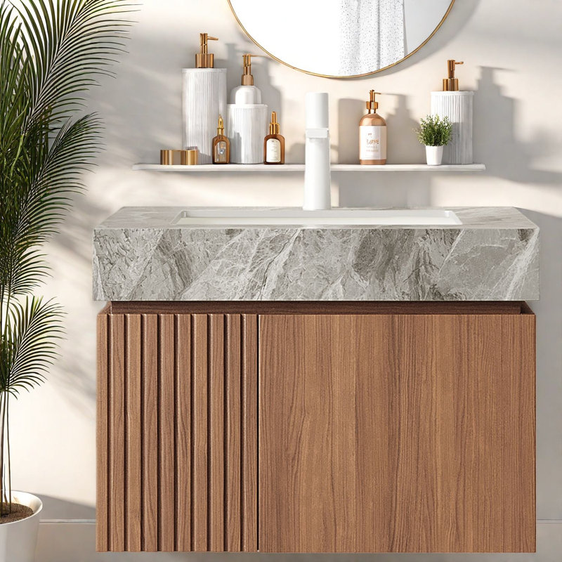 Meuble-lavabo et lavabo peu encombrant, salle de bain moderne en contreplaqué 24 po
