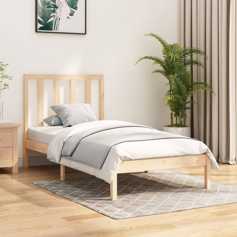Bed Frame Solid Wood, Small Single (2'6), White