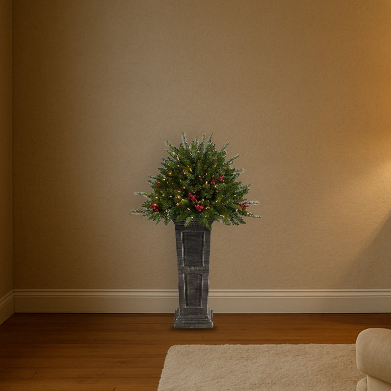 Arbre de Noël artificiel scintillant sur piédestal avec DEL multicolores