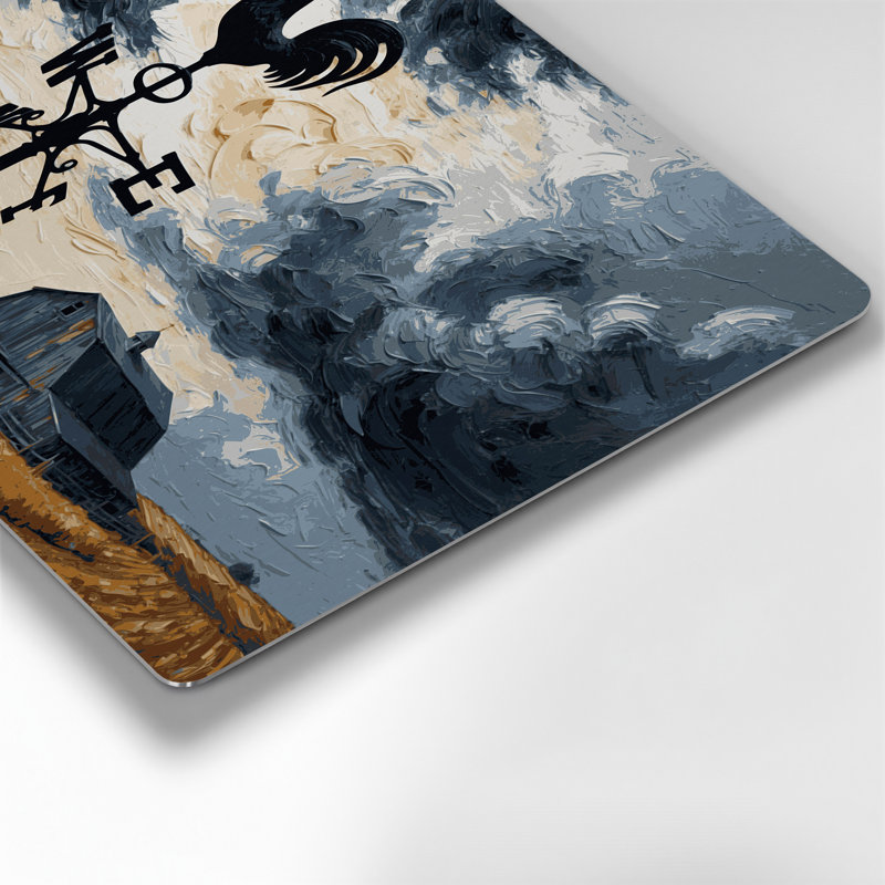 «Farm Weather Vane», art mural en métal noir, H 24 po x l 36 po