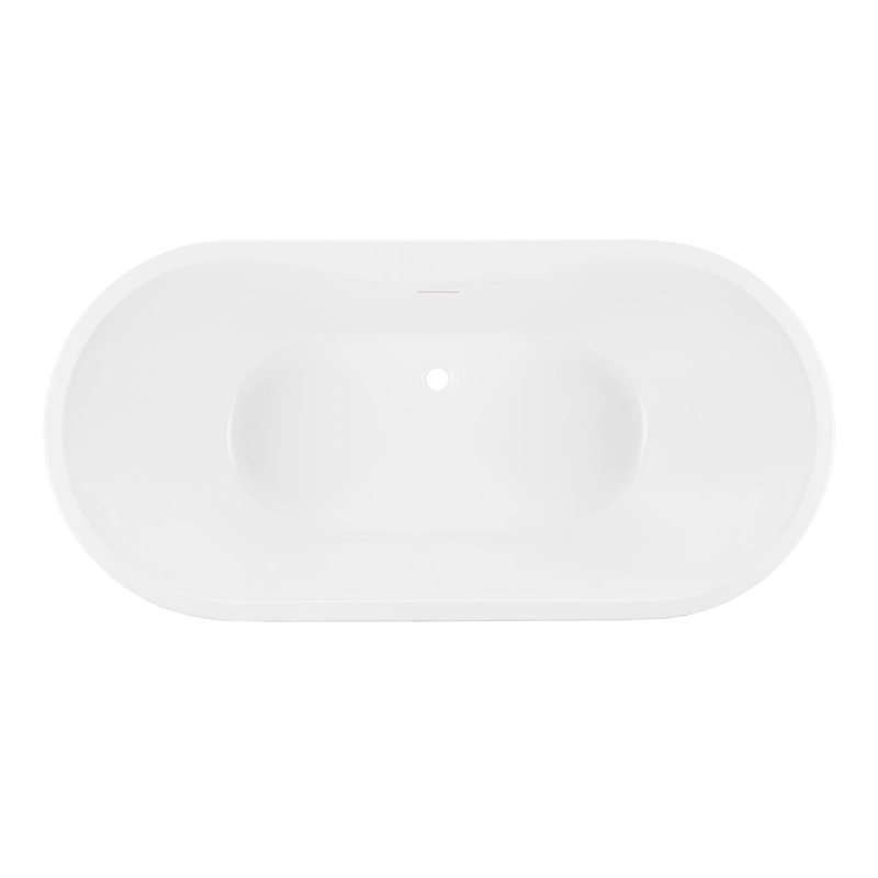 65" White Acrylic Freestanding Soaking Tub
