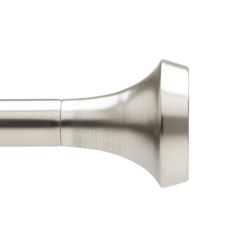 Ella Nickel Adjustable Modern Curtain Rod 72'' to 144''