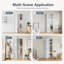 Porte pliante en bois manufacturé double 48 po x 80 po à 3 portes en verre massif avec trousse de quincaillerie d'installation (porte de garde-robe) blanc-114605114-118613202