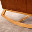 Caramel Accent Rocking Chair with Footrest, High Back Rubber Wood Rocking Legs for Bedroom and Living Space-556794755