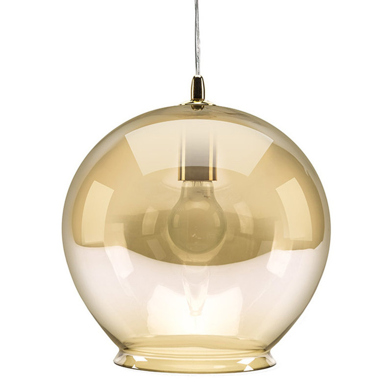 Bobb 1 - Light White Sphere Pendant, Amber Tint