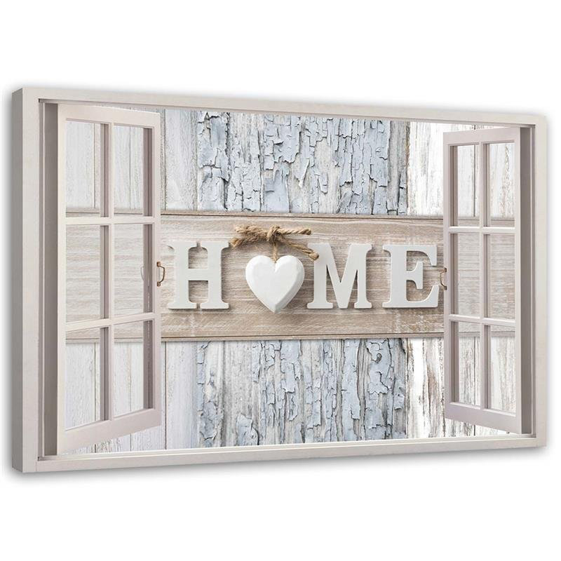 Leinwandbild Fensteransicht House Home Heart