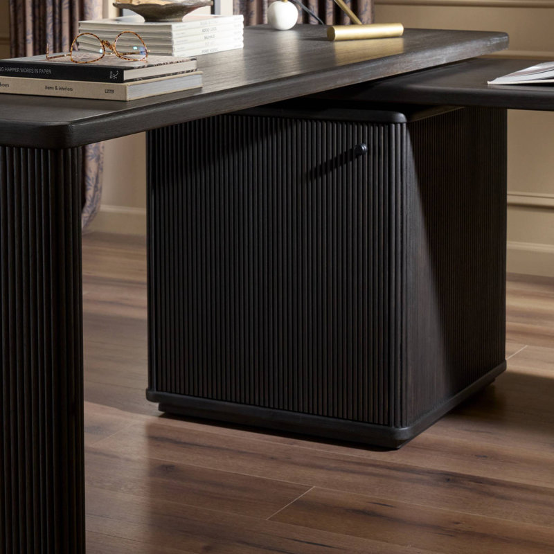 Weston Rotating Desk-Black Parawood