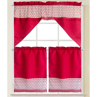 Shyler Macrame Swag 35" Kitchen Curtain Set