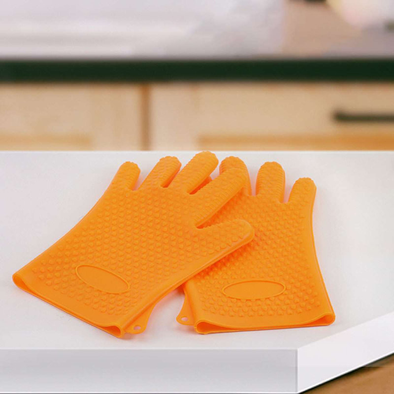 Gustave Silicone Oven Glove Set, Orange