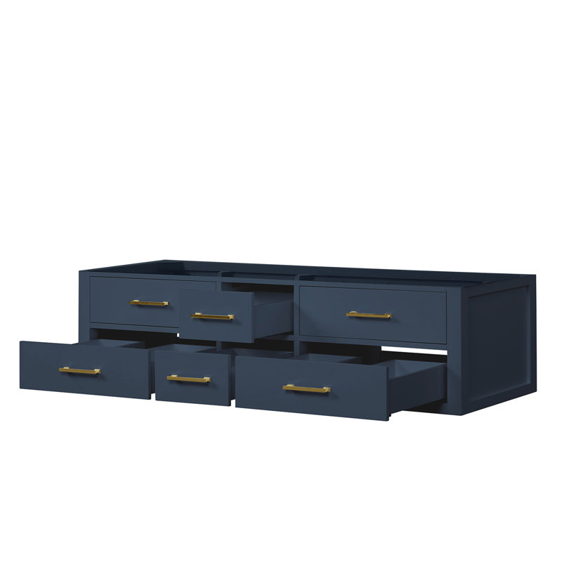 72 po X P 22 po D Meuble-lavabo double sans comptoir, Bleu