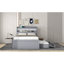Lit simple TG avec tête de lit à chargement et rangement, choix de rangement pratique avec plateforme gris-968426143