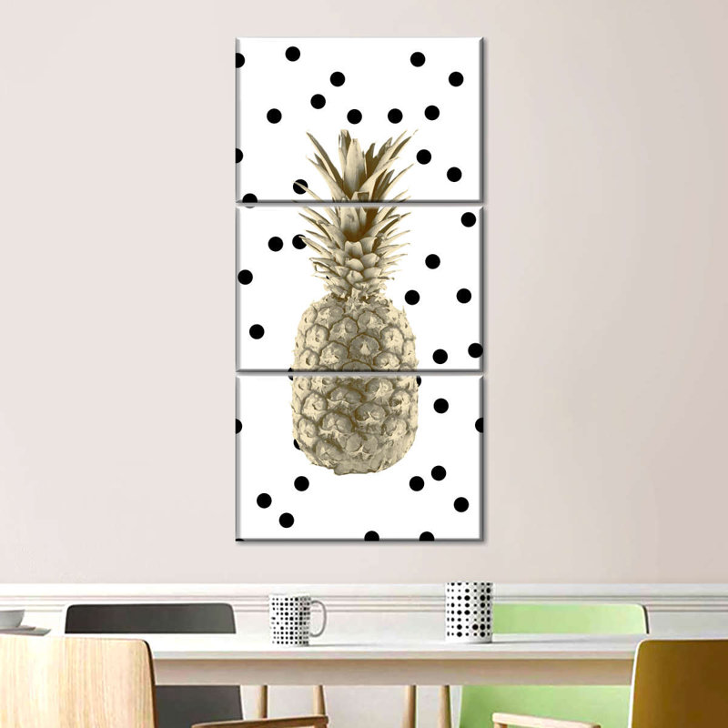 Pineapple Dots 3 pièces, H 27 po x l 12 po x P 1 po