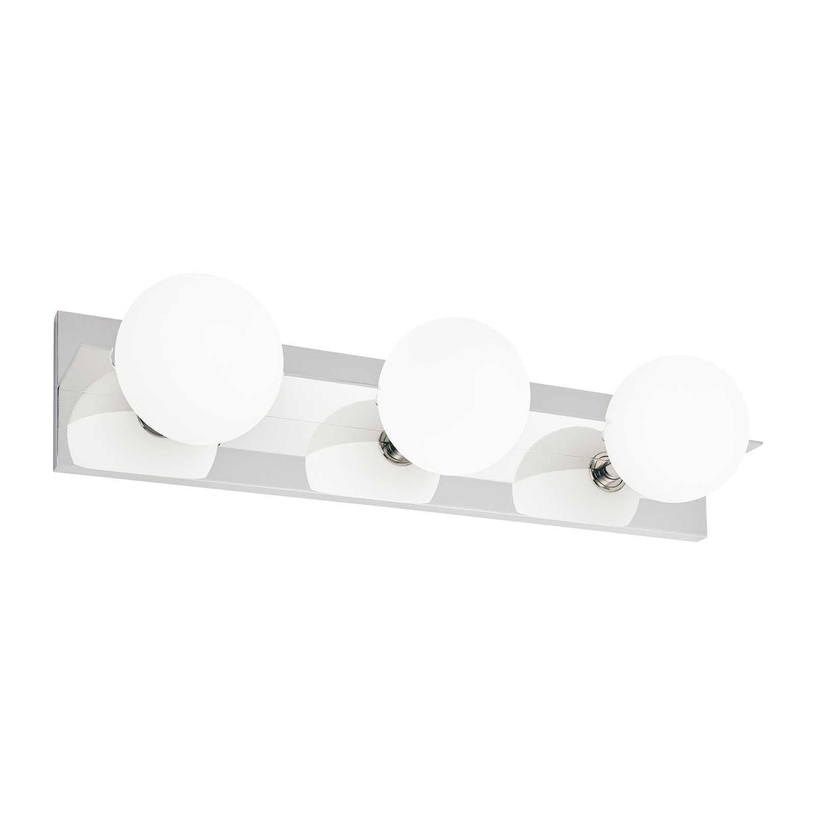Orbel 3 Light Frosted Dimmable Vanity Light, Polished Nickel, Yes