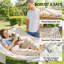 Outsunny Double Hammock 2-Person Extra Large Padded Swing Bed Cream White
