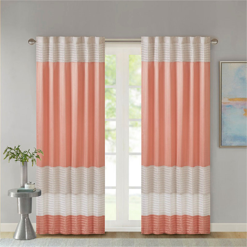 Polyoni Pintuck Curtain Panel(Only 1 Pc Panel)