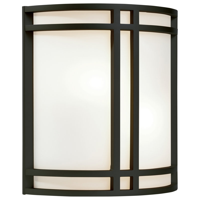 Applique murale 2 lumières Artemis - Finition noir mat - Abat-jour en verre opale - Incandescent, Noir mat