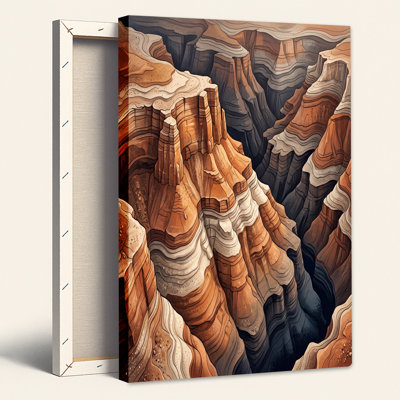 «Layered Canyon Rock Formations in Rust and Cream Strata», art mural sur toile