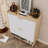 31.5 Inch Nordic Style Shoe Storage Cabinet With 2 Flip Drawers, Freestanding Organizer With Solid Wood Legs For Entryway, Narrow Shoe Rack Cabinet (White And Solid Wood Color Matched)
