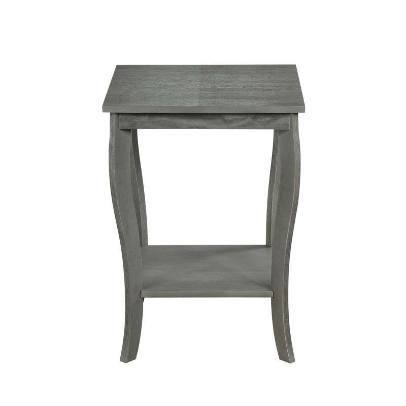 Carbin 18" W End Table with Shelf, Wirebrush Dark Gray