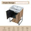 Aibne 24"Single Sink Freestanding Bathroom Vanity, Floor Standing Vanity With 2 Doors and White Resin Basin Sink Top