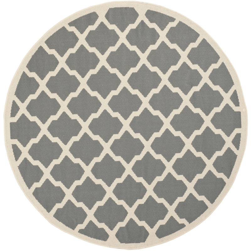 Herefordshire Performance Geometric Indoor/Outdoor Area Rug, Round 5'3"