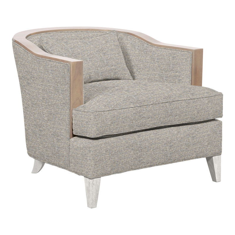 Thom Filicia Home Upholstered Barrel Chair, Casa Blanca, Impala Storm Polyester