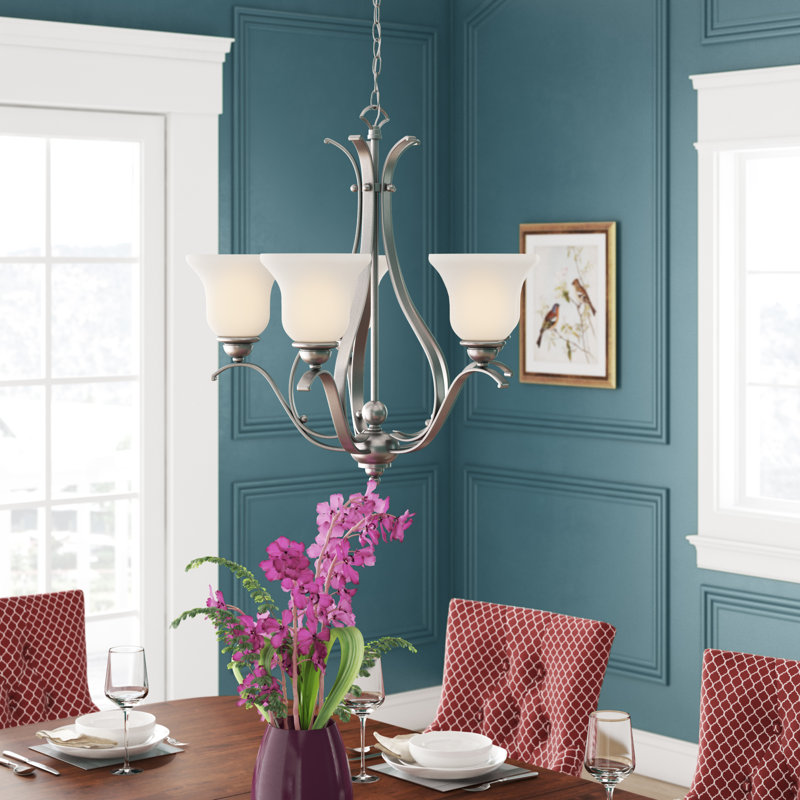 Macalla 5-Light Dimmable Tiered Chandelier, Brushed Nickel