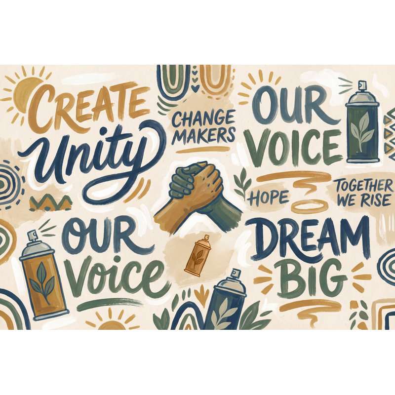 Papier peint motif typographique «Motivation», Texturé non collé, 160 po x 108 po