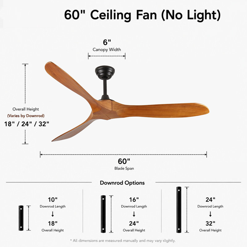 60-Inch Ceiling Fan Without Lights