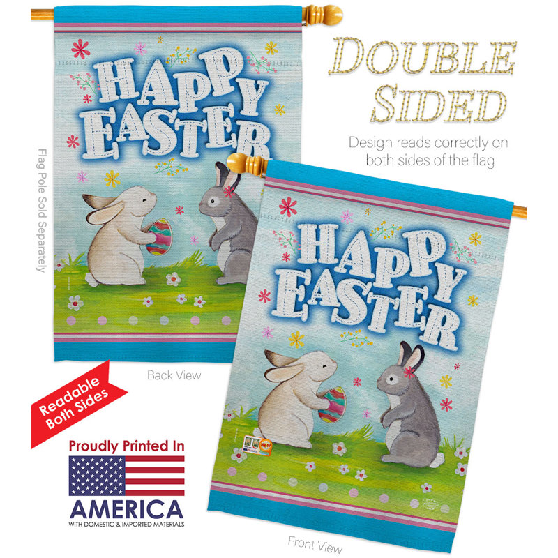 Drapeau de maison Happy Egg Bunnies