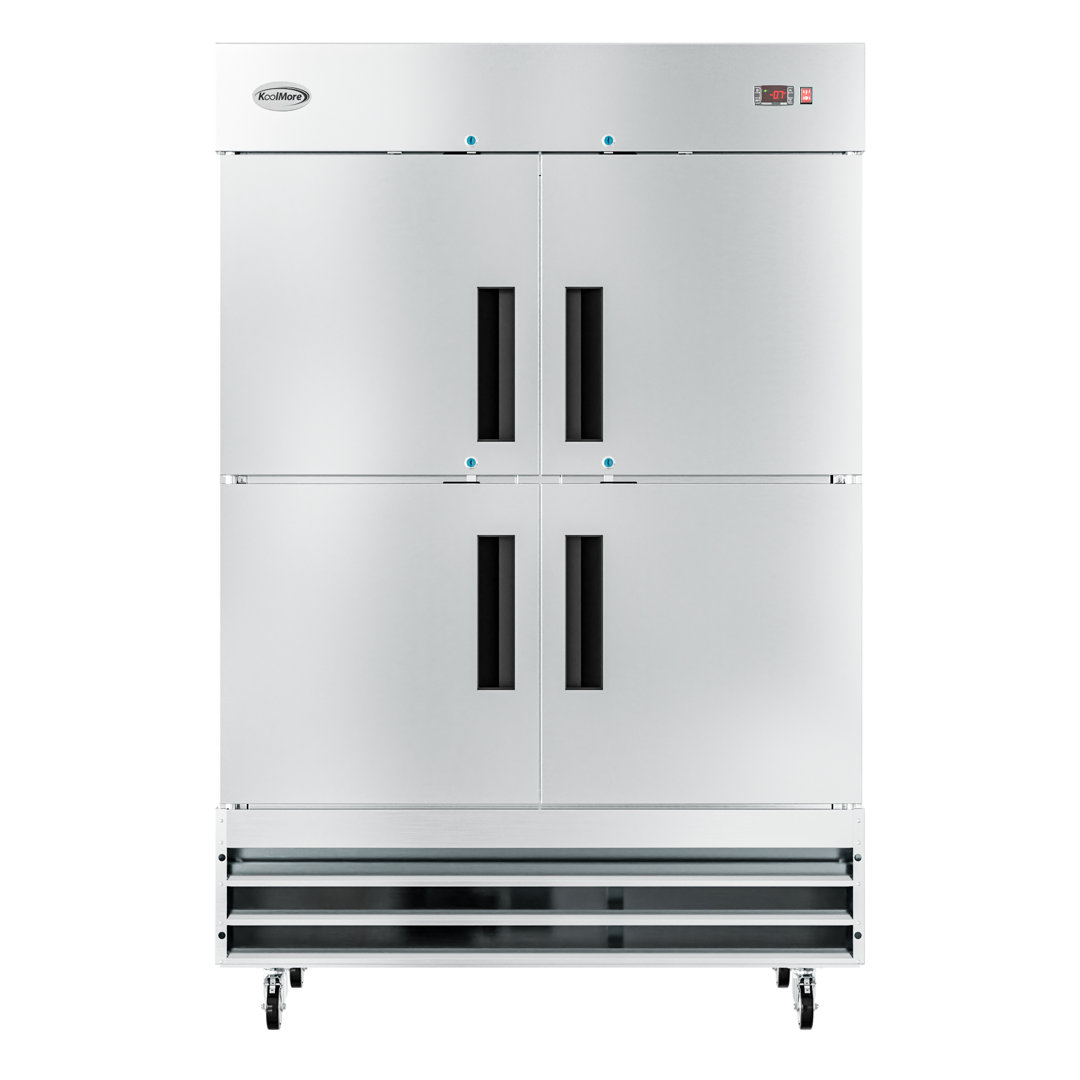 47 cu. ft. Commercial Half Door Reach-In Freezer Auto Defrost in Stainless Steel Finish. KoolMore