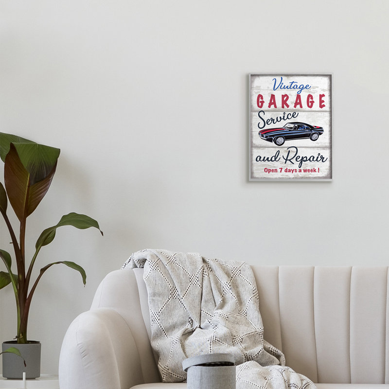 «Vintage Garage Service» par Elizabeth Tyndall - Art textuel, Estampe numérique Farmhouse, H 14 po x l 11 po