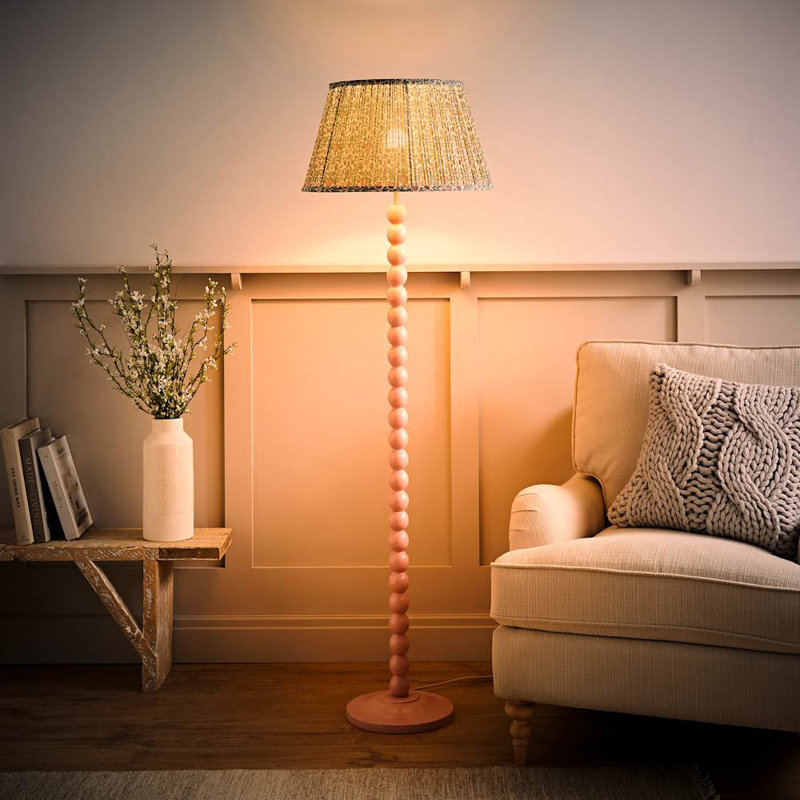 Accardi 150cm Matte Traditional Floor Lamp, Pink, No