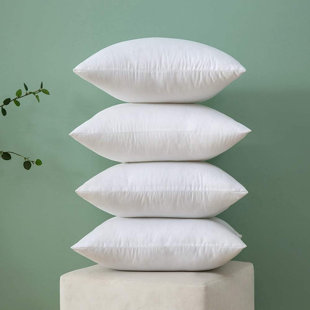 4 Pcs Classic Square Pillows, Polyester Fiber Filled, Zipper Closure, Machine Washable, All-season Decorative Stuffer Pillows For Sofa, Bed And Couch