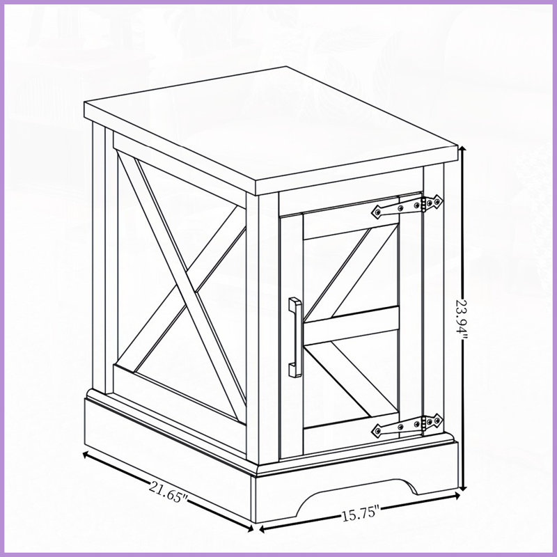 Table basse rustique avec rangement de porte de grange, peu encombrante pour le salon et amp; Chambre à coucher, facile à assembler