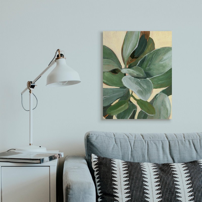 Étude de plantes en pot feuilles vertes, Toile tendue, H 30 po x l 24 po