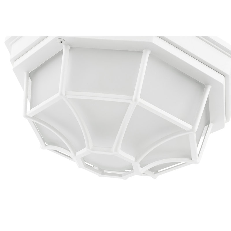 Plafonnier encastré géométrique unique à 2 lumières 11 po Canova 2, Blanc texturé