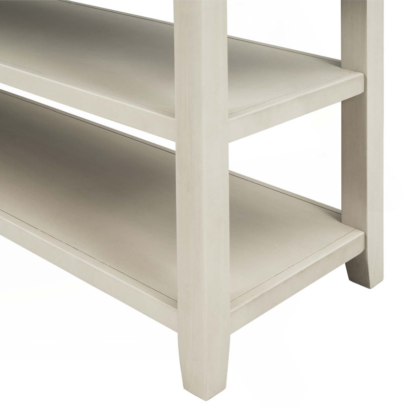 50'' Console Table, Espresso, Beige