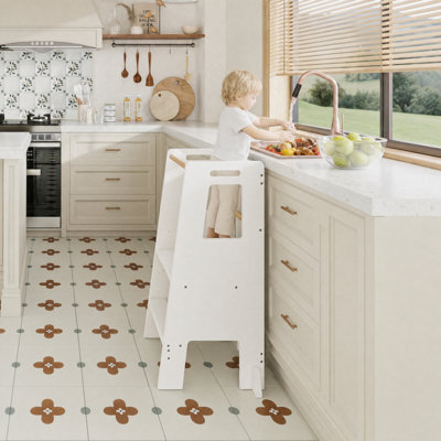 Tour d'apprentissage pour enfants, escabeau en bois pour tout-petits avec rails de sécurité, tour debout anti-basculement pour comptoir de cuisine, lavabo de salle de bain, tabouret pour enfants
